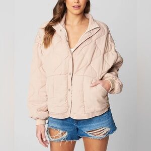 Blank NYC Quilted Jacket Medium Pink